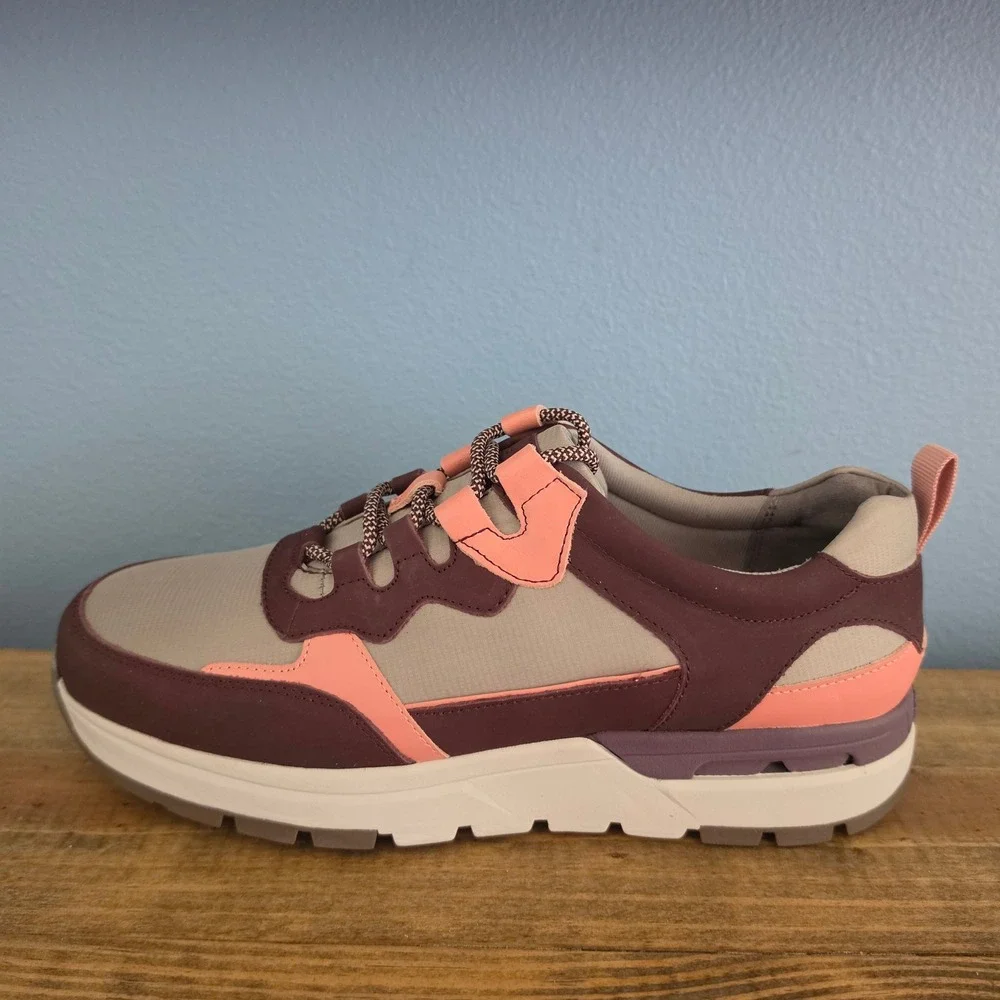 Rockport‎ Works Womens Composite Toe Work Sneakers Burgundy Pink Grey 12